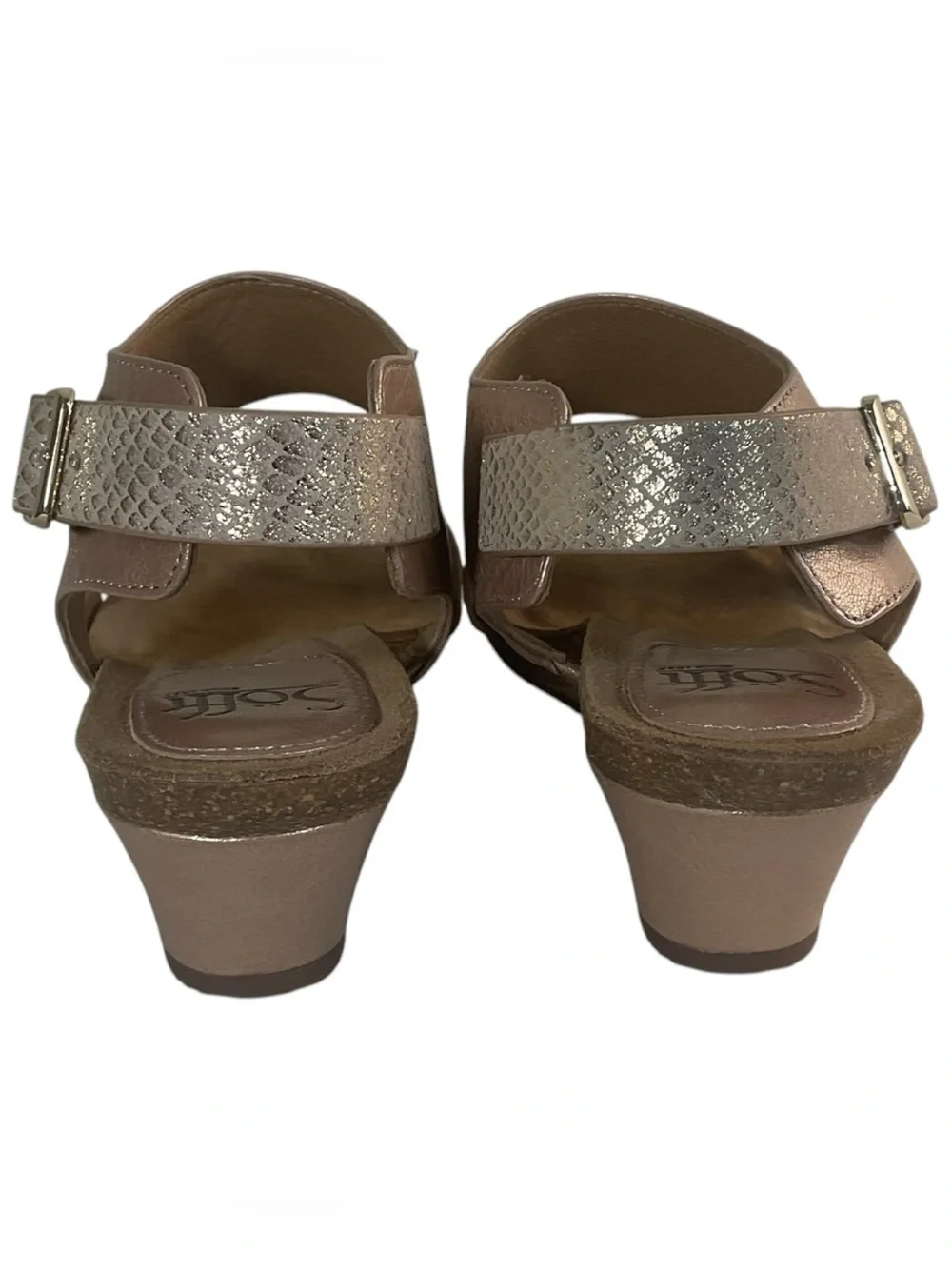 Sofft Women's Rose Gold Wedge Sandals